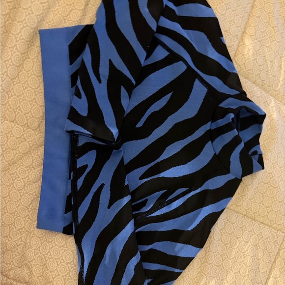 Logo Athletic Blue and Black Zebra Print Athletic Shorts - Picture 3 of 4